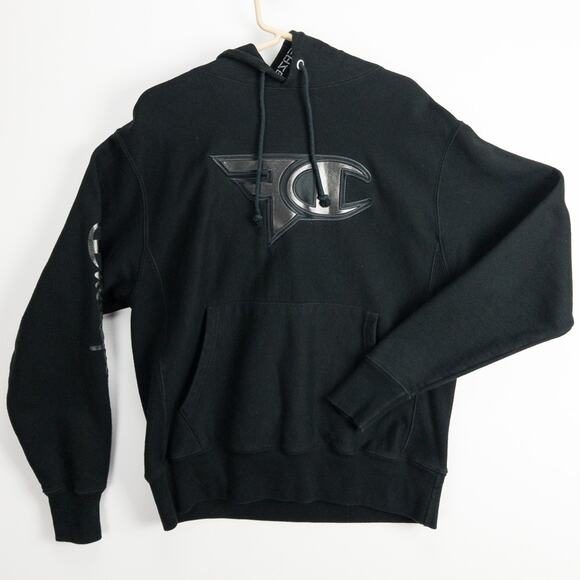 FaZe Clan Hoodie Champion Reverse Weave Men’s Medium Black Relaxed Fit Esports - Picture 1 of 9